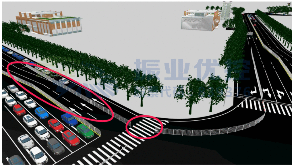 圖8 增設護欄和警示樁(錦江中路)