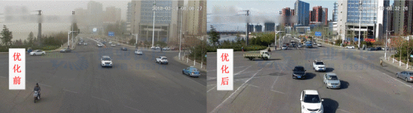 圖17 清水河路-緯三橋南進(jìn)口優(yōu)化前后路口情況