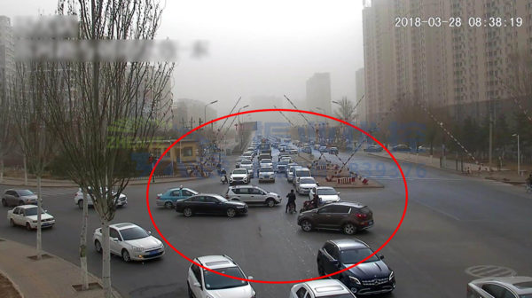 圖8 東進(jìn)口直行、西進(jìn)口左轉(zhuǎn)及北進(jìn)口左轉(zhuǎn)的車輛匯流沖突