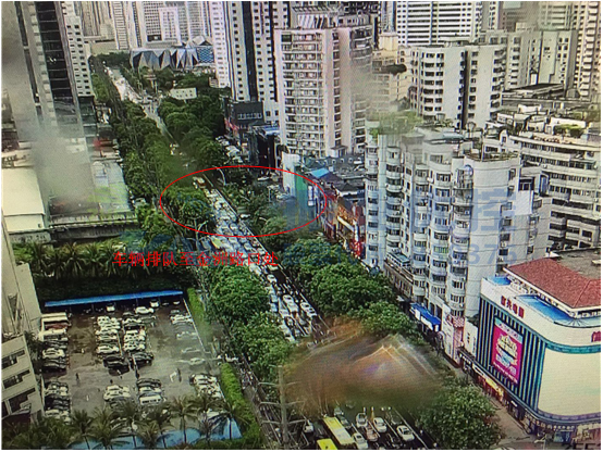 圖5 優(yōu)化前西進口交通情況