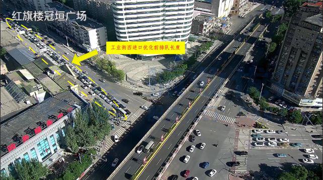 圖6 工業(yè)街西進口優(yōu)化前排隊長度