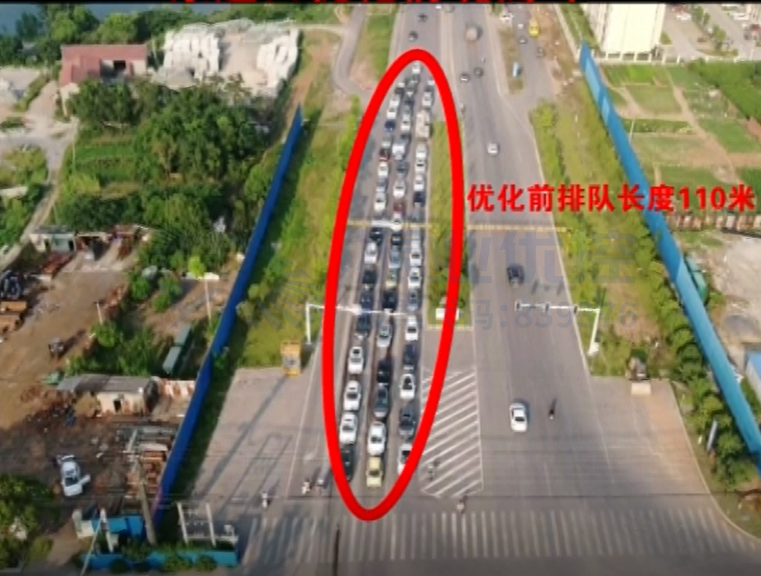 圖4 優(yōu)化前晚高峰北進(jìn)口、東進(jìn)口車流排隊(duì)