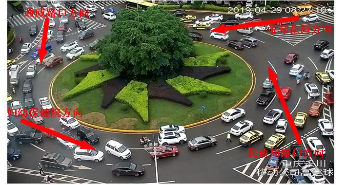 圖2 優(yōu)化前二轉(zhuǎn)盤高峰期通行情況