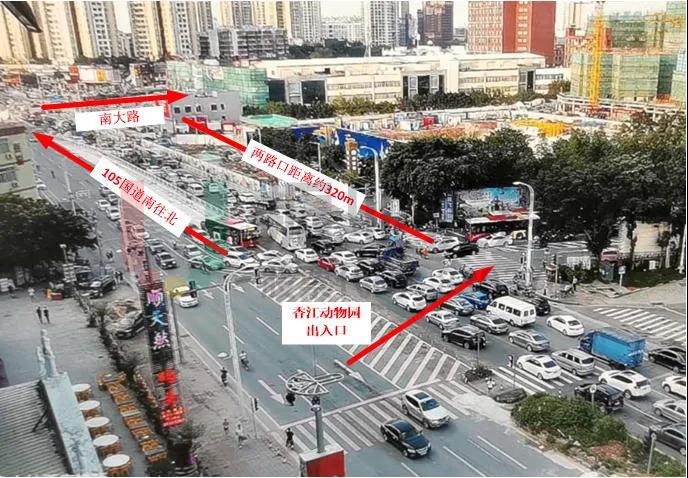 圖4 香江動物園路口運行情況(優(yōu)化前)