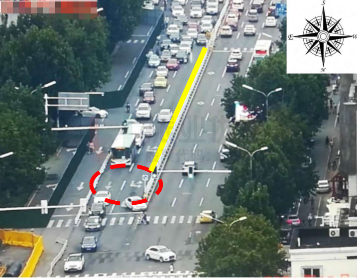 圖4 德源里-友誼路（路口2）南進(jìn)口地面標(biāo)線（優(yōu)化前）