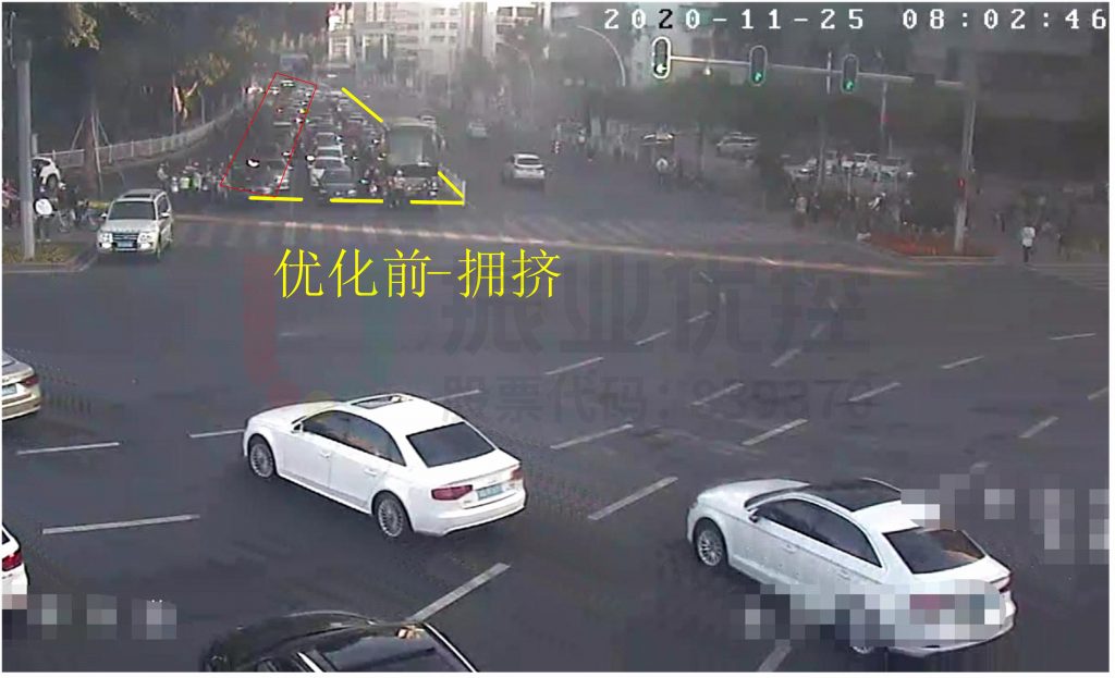 圖11 北進口運行情況截面圖(優(yōu)化前)