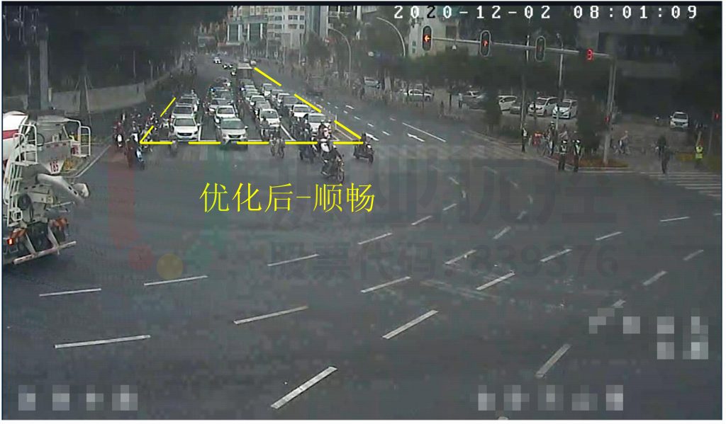 圖12 北進口運行情況截面圖(優(yōu)化后)