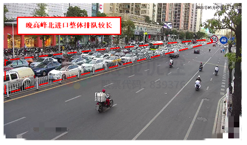 圖6 晚高峰北進口排隊較長