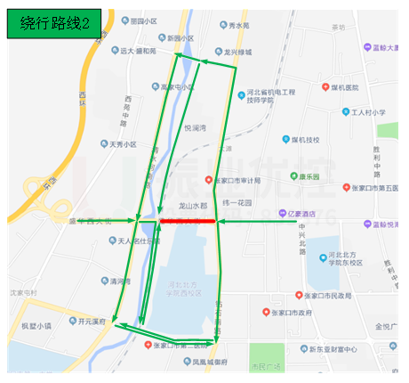 圖7 盛華大街（濱河路-鉆石路）繞行路線示意圖