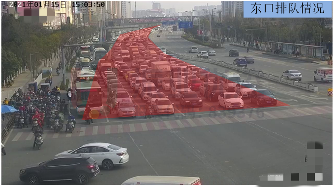 圖3 平峰時段路口排隊情況