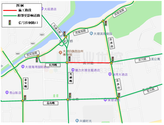 圖1 賓川路(興盛路-漾濞路)施工位置圖
