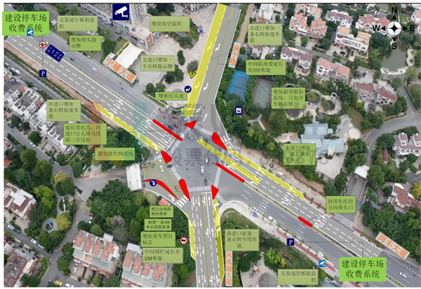 圖15 增城區(qū)鳳凰城五號(hào)環(huán)島交通組織優(yōu)化示意圖